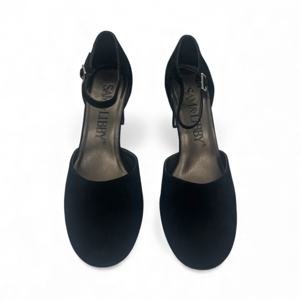 Sam & Libby Suede Black Mary Jane Heels